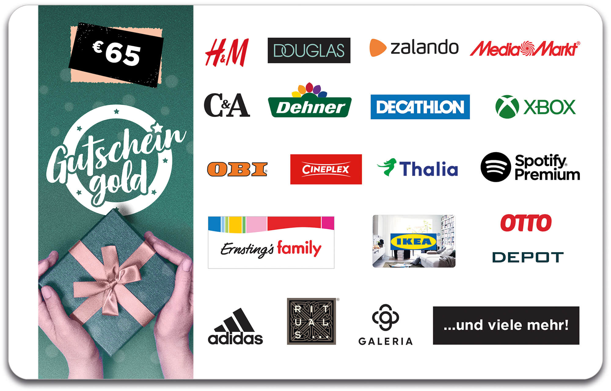 65,&ndash; &euro; GUTSCHEINGOLD Universal-Gutschein