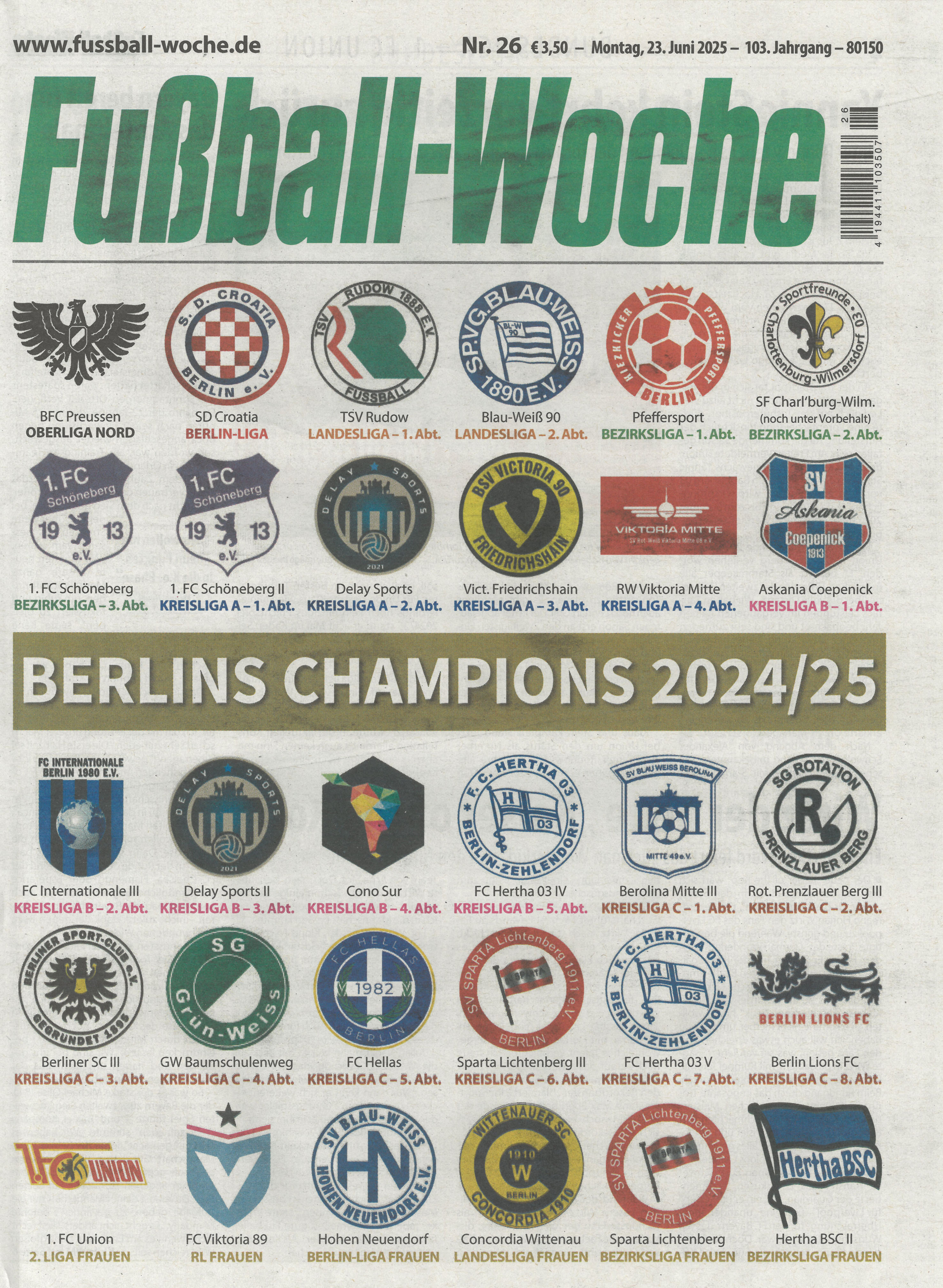 Fußball-Woche-Wunschabo